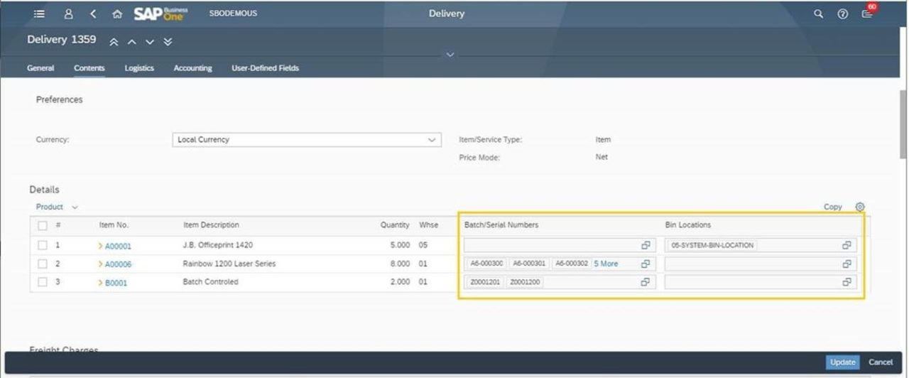 SAP Business One tip of the week: Manage inventory by batch number, serial and bins on the Web Client 1